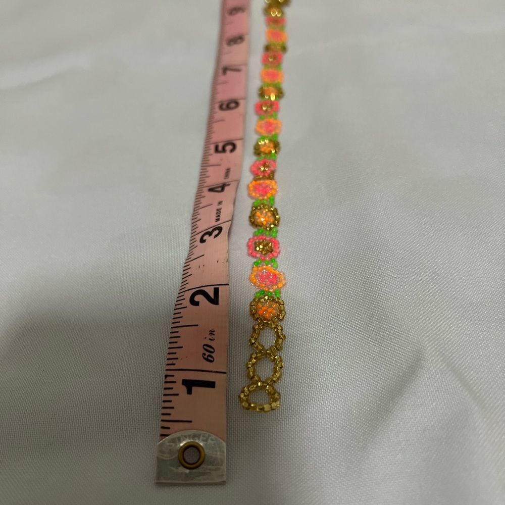 Hand beaded bracelet beautiful neon colors